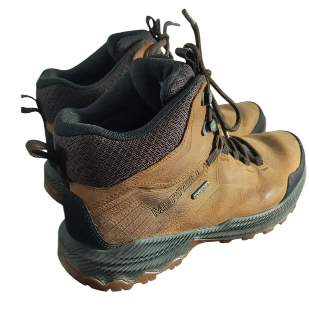 Merrell Forestbound Mid WP Men's Hiking Boots Size 8.5 Brown Waterproof J16495